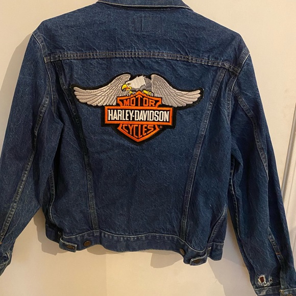 Custom Vintage Levi’s Denim Harley Davidson Jacket - Picture 7 of 8